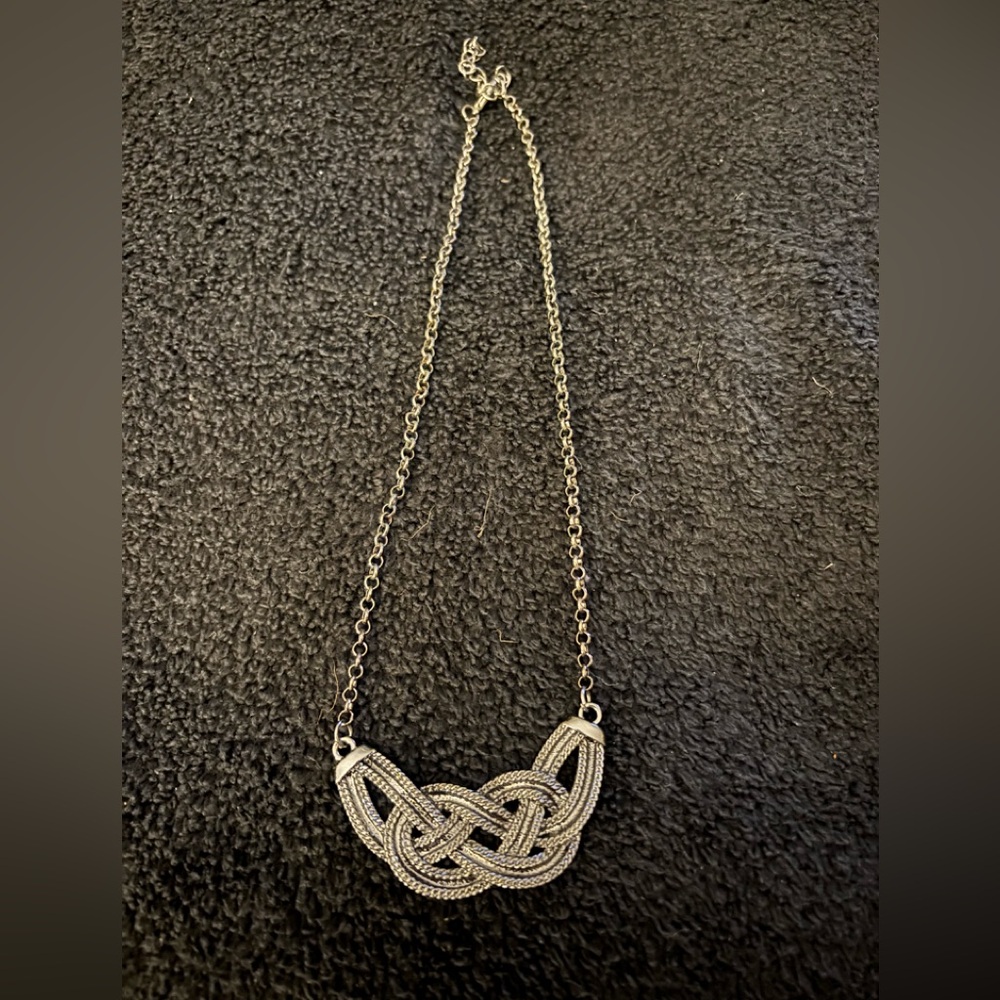 Celtic Knotwork Necklace with Crescent Pendant